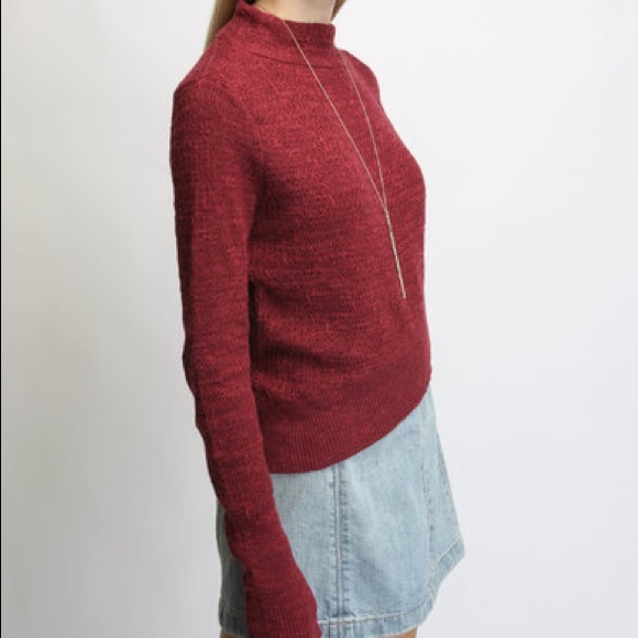 ✨FREE people mock neck wrap sweater,plum color ✨ ✨ - Picture 4 of 4